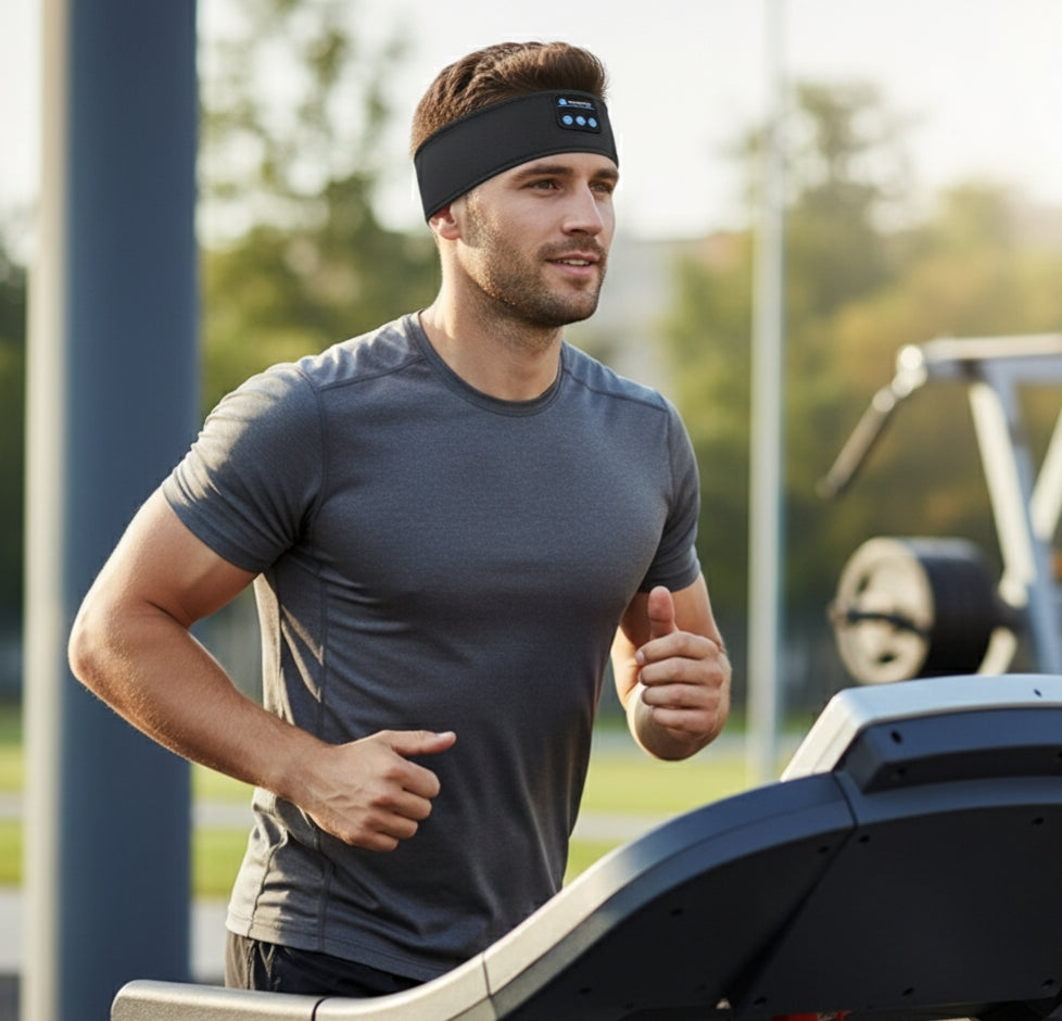 SoundWeave Bluetooth, El Auricular Inalámbrico 3-en-1 que Transforma tu Deporte y tu Descanso.